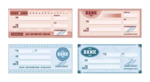 Blue and Pink Templates of Cheque Book